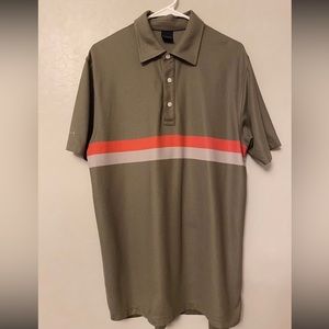 ⭐️Dunning golf gray striped polo shirt size large